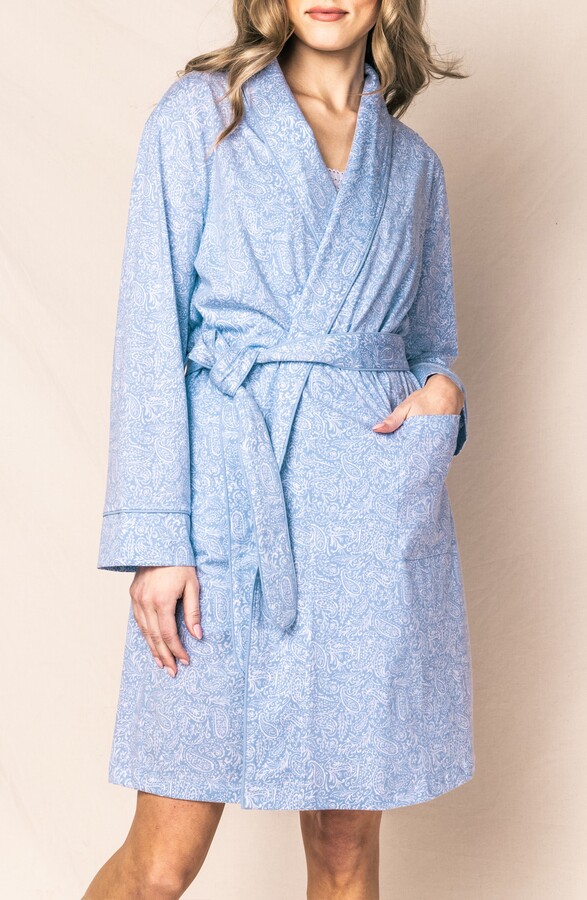 Petite Plume Periwinkle Paisley Pima Cotton Robe ShopStyle