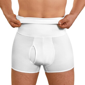 Molutan Mens Padded Boxer Briefs Shapewear Abdominal Compression Shorts  Tummy Control Butt Lifter Underwear(Beige, 3XL) 