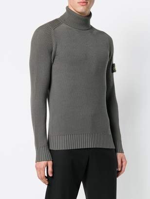 Stone Island ribbed roll neck jumper