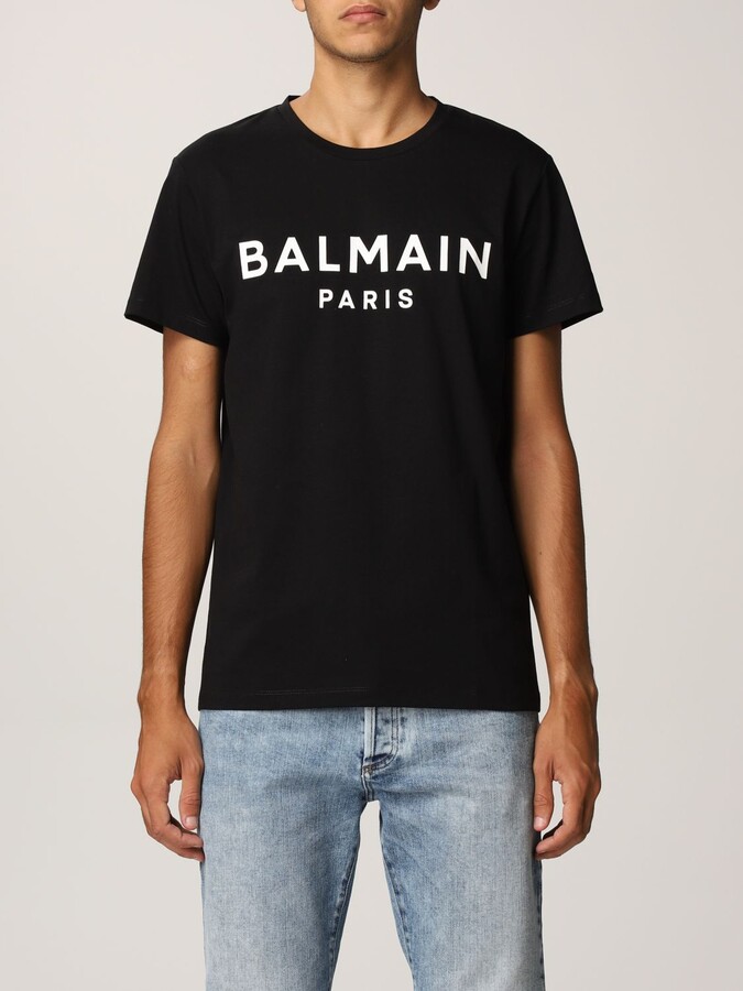Balmain cotton t-shirt with logo - ShopStyle