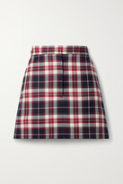 Thumbnail for your product : Thom Browne Tartan Wool-flannel Mini Skirt - Navy
