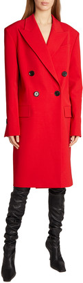 Proenza Schouler Technical Stretch Twill Double-Breasted Long Coat