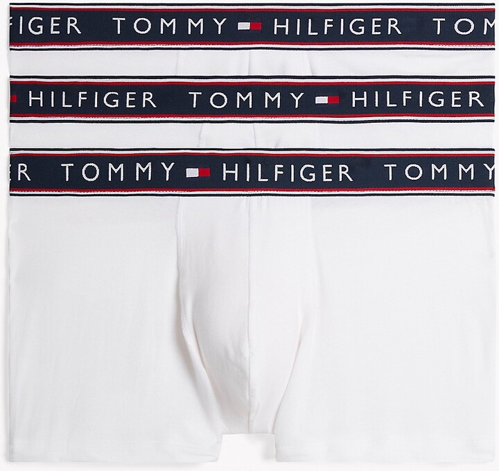 Tommy Hilfiger Men's Cotton Stretch Trunk 3-Pack - White - S