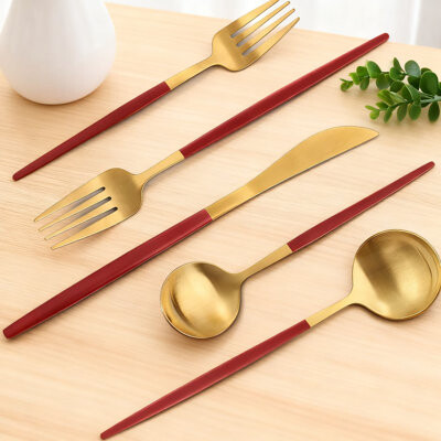 Latitude Run 20-Piece Matte ware Set Flatware Set With Satin  Service For 4 Dishwasher Safe Tableware For Home And Restaurant Use