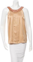 Thumbnail for your product : Alberta Ferretti Embellished Silk Top