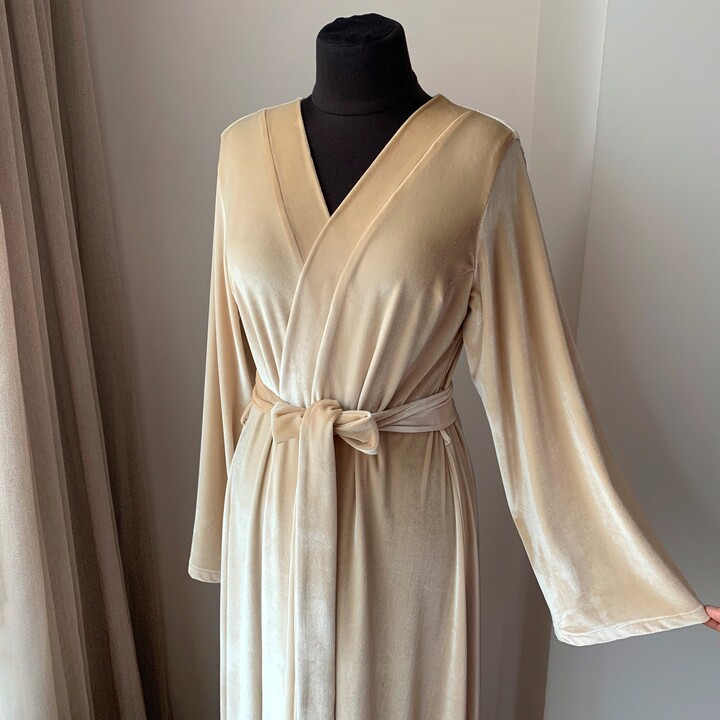Velvet Robe Long, Floor Length Robe, Bride Womens, Long Velour Warm Bathrobe, Dressing Gown, Bridal