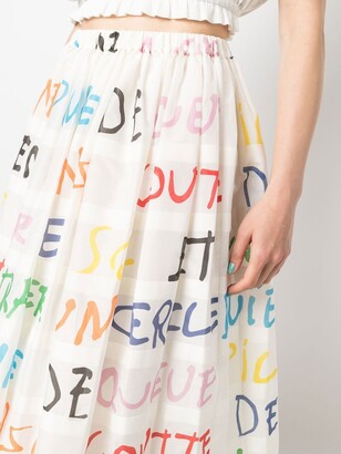 Sara Lanzi text-print A-line skirt