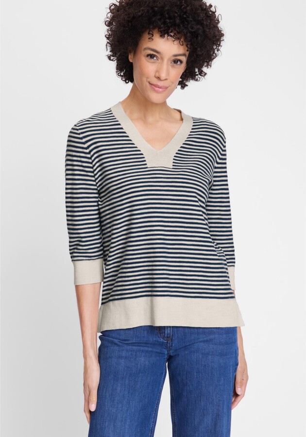 Olsen Women's Britian Striped Cotton Pullover