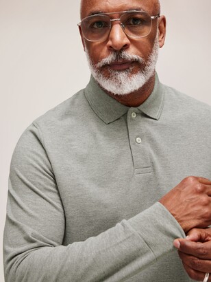 John Lewis & Partners Supima Cotton Pique Long Sleeve Polo Shirt