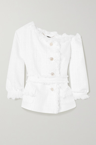 frayed edge tweed jacket