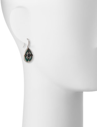 Armenta New World Teal Mosaic Earrings with Champagne Diamonds