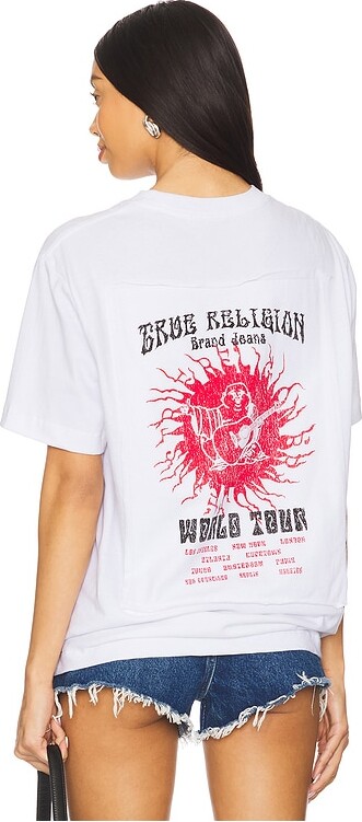 True Religion Short Sleeve Applique Blazing Tour Tee