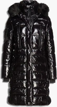 DKNY Quilted coated shell hooded coat
