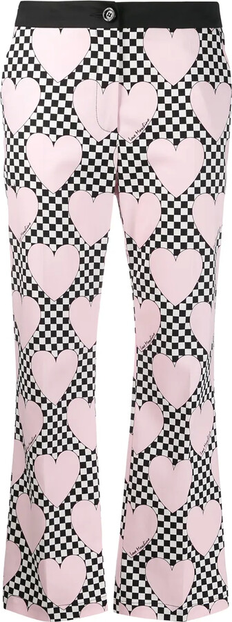 checkered cropped trousers