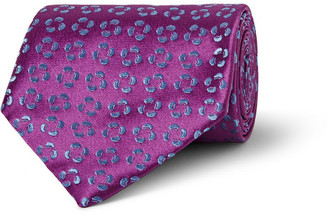 Charvet Floral-Embroidered Silk Tie
