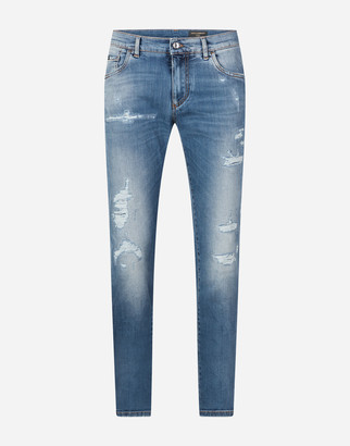 Dolce & Gabbana Slim-Fit Stretch Jeans With Patch