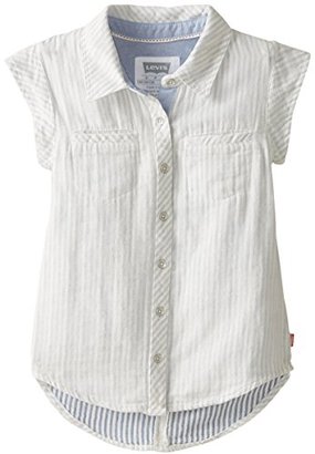 Levi's Big Girls' Beach Comber Beauty Woven Top with Ruffle Sleeves