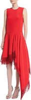 Thumbnail for your product : Calvin Klein Sleeveless A-Line Silk Dress w/ Fringe Hem