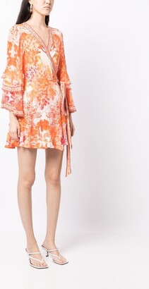 Camilla Dragon-Print Silk Wrap Dress