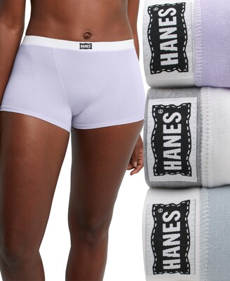 Hanes Premium Women's 4pk Comfortsoft Waistband With Cotton Mid-thigh Boxer  Briefs - Colors May Vary : Target