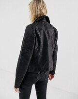 Thumbnail for your product : Noisy May leather look jacket in black