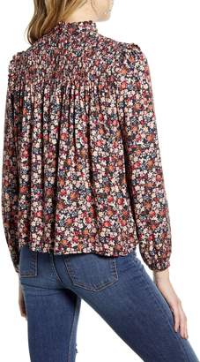 One Clothing Floral Print Smocked Top