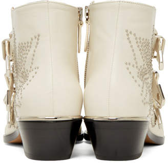 Chloé White and Silver Susanna Boots