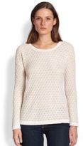 Thumbnail for your product : Design History Sheer-Yoke Textured Knit Sweater