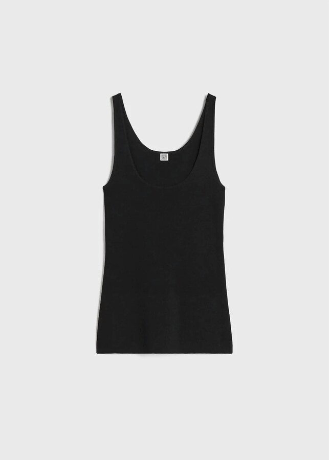 Totême Compact Knit Tank In Black