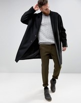 Thumbnail for your product : ASOS Slim Smart pants In Khaki Harris Tweed 100% Wool with Real Leather Lapel