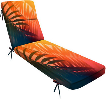 Outdoor Indoor 3'' Lounge Patio Cushion Exotic tropical leaf Abstract leaves shadow Summer Palm tree palm leaf Water-Resistant Chaise Lounge Cushion