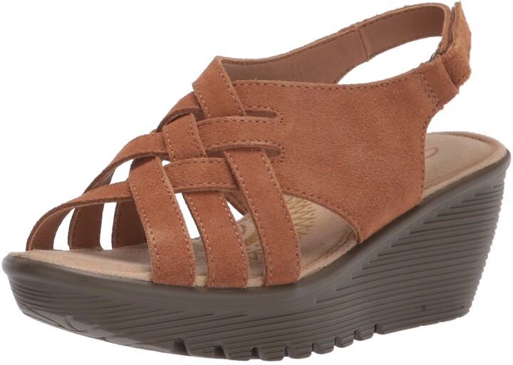 skechers brown wedge sandals