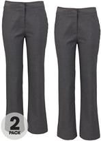 Thumbnail for your product : Top Class Plus Fit Girls School Uniform Trousers (2 Pack)