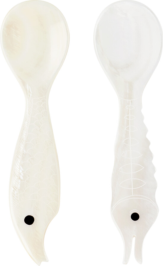 Gohar World Off-White Mother of Pearl Sea Creatures Spoon Set