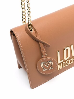 Love Moschino Faux-Leather Logo-Plaque Shoulder Bag