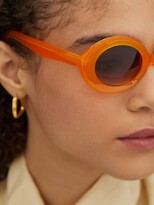 Thumbnail for your product : Lapima Madalena Oval Acetate Sunglasses - Orange