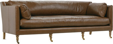 Bungalow Rose Madeline Leather Sofa Bench Sofa