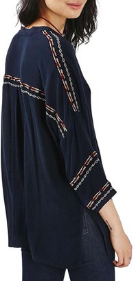Topshop Women's Embroidered Long Sleeve Tunic
