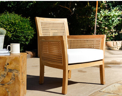 Bayou Breeze Leadington Teak Patio Chair with Cushions