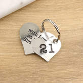 Thumbnail for your product : Multiply design 21st Birthday Gift Personalised Heart Key Ring