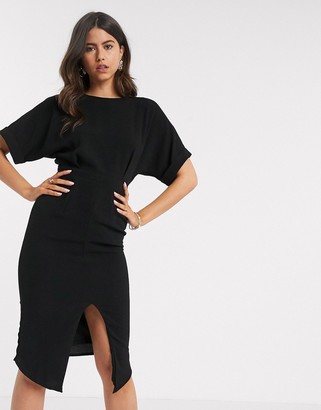 Charming Articulation Out of date ASOS DESIGN wiggle midi dress in black - ShopStyle