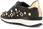 Thumbnail for your product : Casadei metallic flower sneakers