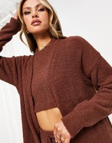 Thumbnail for your product : Missy Empire Missyempire exclusive teddy borg maxi cardigan in chocolate