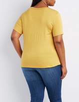 Thumbnail for your product : Charlotte Russe Plus Size Cut-Out Neck Boyfriend Tee