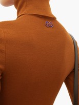 Thumbnail for your product : Gucci Logo-embroidered Wool-blend Roll-neck Sweater - Orange