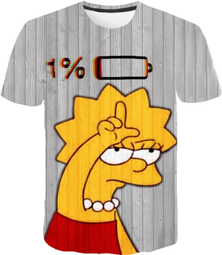Disney Simpsons T-Shirts Cartoon Anime Simpson 3D Print Streetwear Men Women Fashion Oversized T Shirt Boys Girls Tees