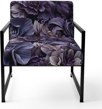 East Urban Home Shadowed Elegance Moody Patterns - Upholstered Floral Accent Side Chair