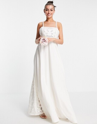 ASOS EDITION Layla cami wedding dress with applique embroidery