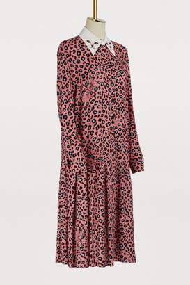 VIVETTA Leopard print cat collar dress