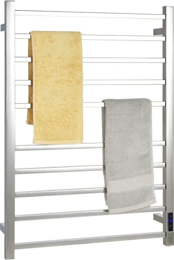 Costway 10 Bar Towel Warmer Wall Mounted Electric Heated Towel Rack w